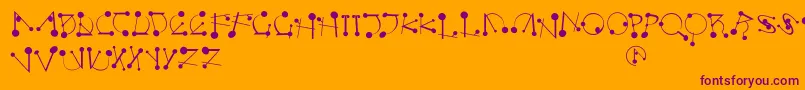 Strokesnbullets-Schriftart – Violette Schriften auf orangefarbenem Hintergrund