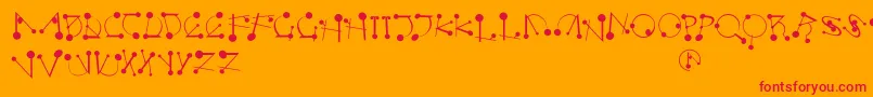Strokesnbullets Font – Red Fonts on Orange Background
