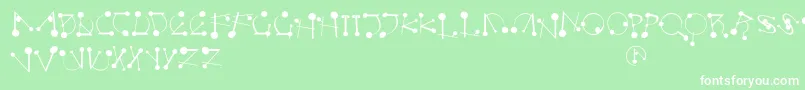Saiba mais sobre a fonte Strokesnbullets Fonte Strokesnbullets – fontes brancas em um fundo verde