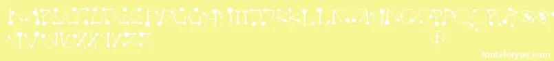 Strokesnbullets Font – White Fonts on Yellow Background