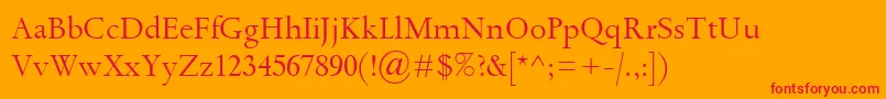 SpectrumMt-Schriftart – Rote Schriften auf orangefarbenem Hintergrund