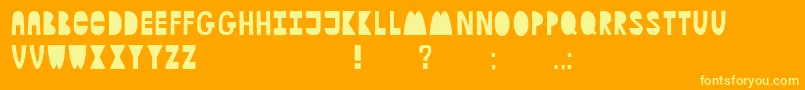 Hardquestions Font – Yellow Fonts on Orange Background