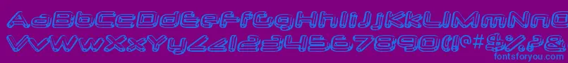 NeurochromeRegular Font – Blue Fonts on Purple Background