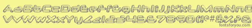 NeurochromeRegular-fontti – harmaat kirjasimet keltaisella taustalla