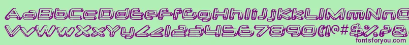 NeurochromeRegular-Schriftart – Violette Schriften auf grünem Hintergrund