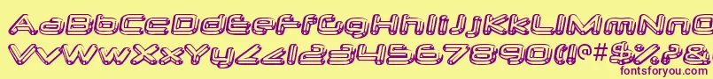 NeurochromeRegular-fontti – violetit fontit keltaisella taustalla