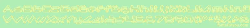 NeurochromeRegular Font – Yellow Fonts on Green Background