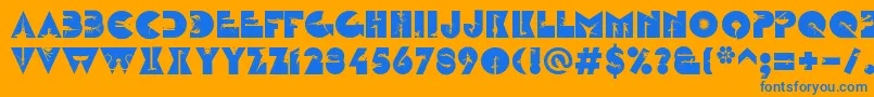 LinotypezootypeWater Font – Blue Fonts on Orange Background