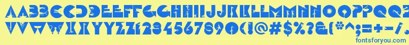 LinotypezootypeWater Font – Blue Fonts on Yellow Background