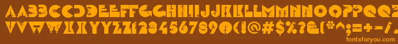 LinotypezootypeWater-Schriftart – Orangefarbene Schriften auf braunem Hintergrund