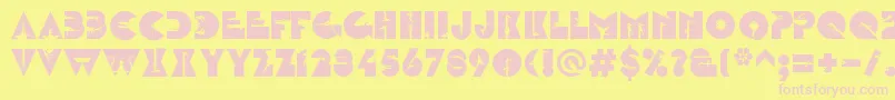 LinotypezootypeWater-Schriftart – Rosa Schriften auf gelbem Hintergrund