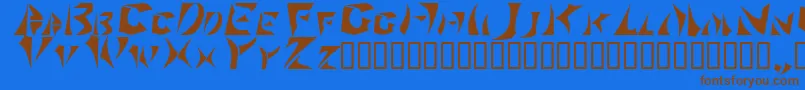 Sabertoo-Schriftart – Braune Schriften auf blauem Hintergrund