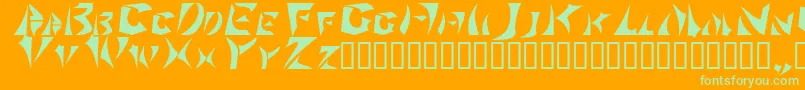 フォントSabertoo – オレンジの背景に緑のフォント