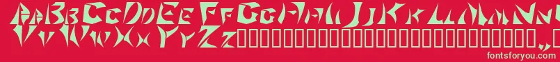 フォントSabertoo – 赤い背景に緑の文字