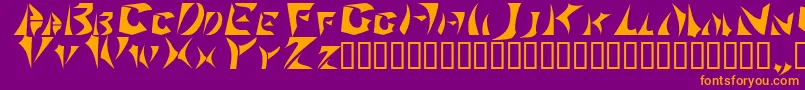 Więcej informacji o czcionce Sabertoo Czcionka Sabertoo – pomarańczowe czcionki na fioletowym tle