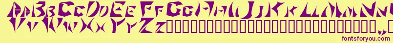 Sabertoo Font – Purple Fonts on Yellow Background