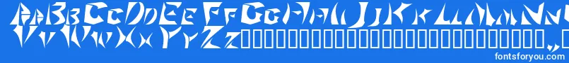 Sabertoo-Schriftart – Weiße Schriften auf blauem Hintergrund