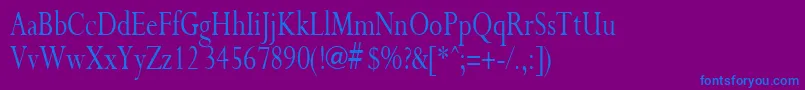 PurloincondensedRegular Font – Blue Fonts on Purple Background