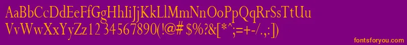 PurloincondensedRegular Font – Orange Fonts on Purple Background