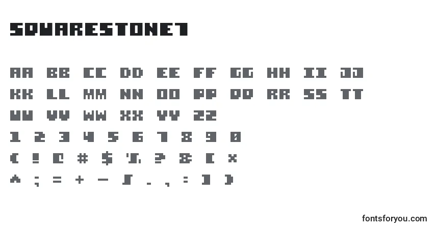 Schriftart SquareStone7 – Alphabet, Zahlen, spezielle Symbole