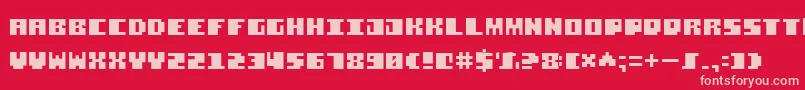 Czcionka SquareStone7 – różowe czcionki na czerwonym tle