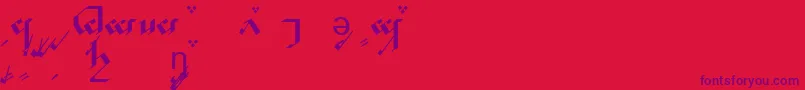 Noldora-Schriftart – Violette Schriften auf rotem Hintergrund