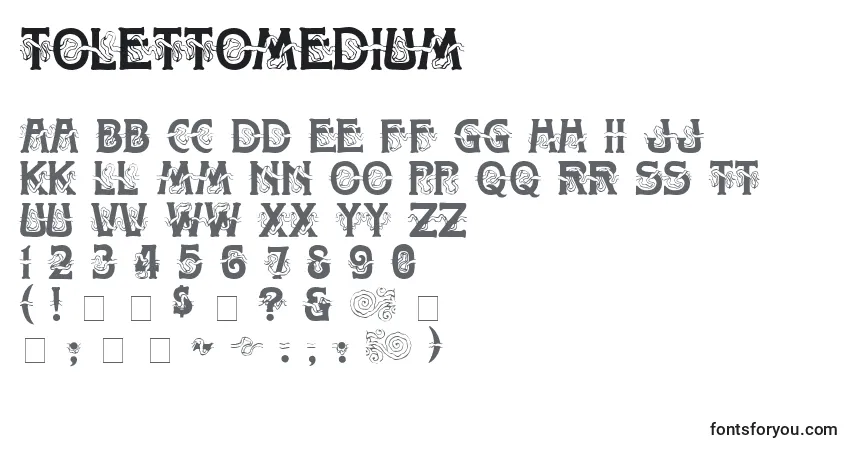Schriftart TolettoMedium – Alphabet, Zahlen, spezielle Symbole