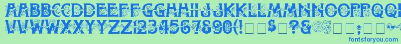 TolettoMedium Font – Blue Fonts on Green Background