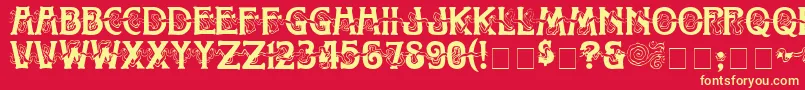 TolettoMedium Font – Yellow Fonts on Red Background