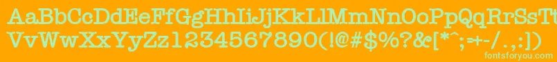 TypistBold Font – Green Fonts on Orange Background