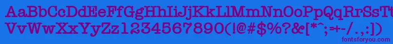 TypistBold Font – Purple Fonts on Blue Background