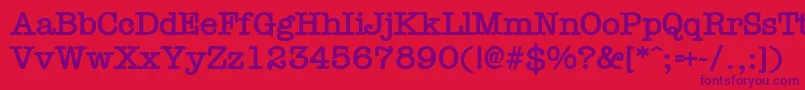 TypistBold Font – Purple Fonts on Red Background