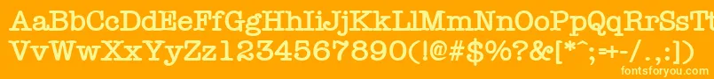 TypistBold Font – Yellow Fonts on Orange Background