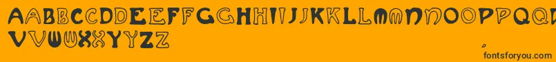 Muchafrenchcapitals Font – Black Fonts on Orange Background