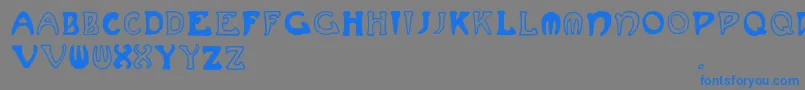 Muchafrenchcapitals Font – Blue Fonts on Gray Background