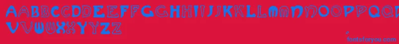 Muchafrenchcapitals Font – Blue Fonts on Red Background