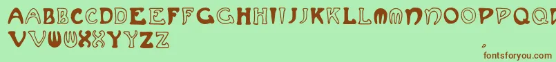 Muchafrenchcapitals Font – Brown Fonts on Green Background