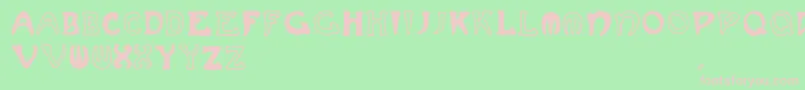 Muchafrenchcapitals Font – Pink Fonts on Green Background