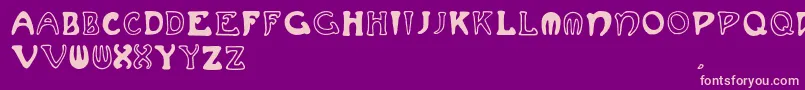 Muchafrenchcapitals Font – Pink Fonts on Purple Background