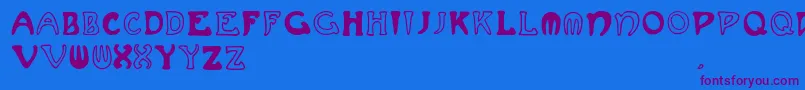 Muchafrenchcapitals-Schriftart – Violette Schriften auf blauem Hintergrund