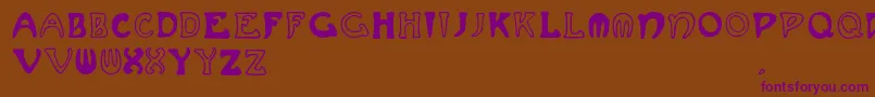 Muchafrenchcapitals Font – Purple Fonts on Brown Background