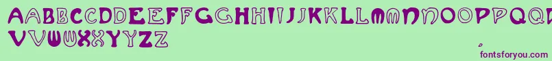 Muchafrenchcapitals Font – Purple Fonts on Green Background