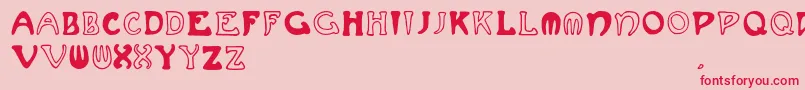 Muchafrenchcapitals Font – Red Fonts on Pink Background