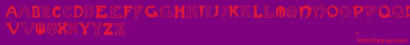 Muchafrenchcapitals Font – Red Fonts on Purple Background