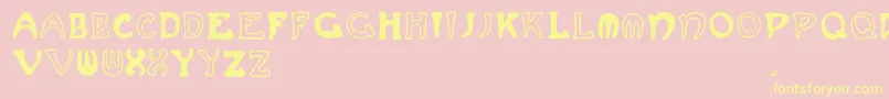 Muchafrenchcapitals Font – Yellow Fonts on Pink Background