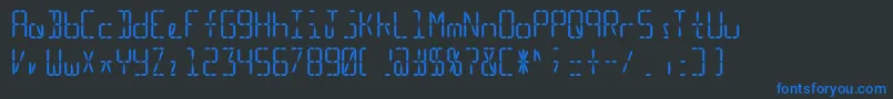 フォントLedsimulator – 黒い背景に青い文字