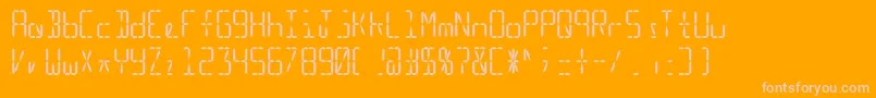 Ledsimulator-Schriftart – Rosa Schriften auf orangefarbenem Hintergrund