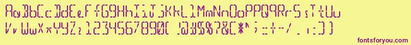 Czcionka Ledsimulator – fioletowe czcionki na żółtym tle