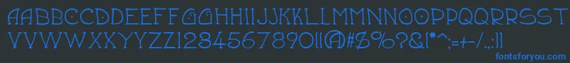 Draftsmn Font – Blue Fonts on Black Background