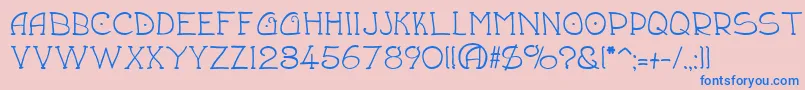 Draftsmn Font – Blue Fonts on Pink Background